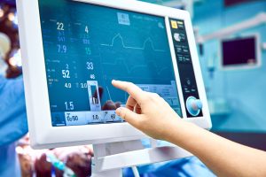 Cardiogram monitor during surgery in operation room